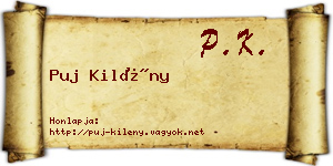 Puj Kilény névjegykártya